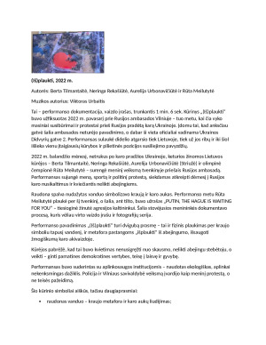 (Iš)plaukti performanso aprašymas