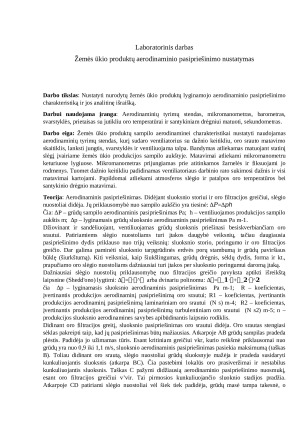 Žemės ūkio produktų aerodinaminio pasipriešinimo nustatymas. Paveikslėlis 1