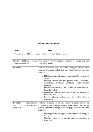 Elektros energijos šaltiniai 7 kl. Pamokos planas. Paveikslėlis 4