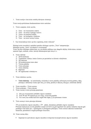 Teisės teorijos egzamino klausimai