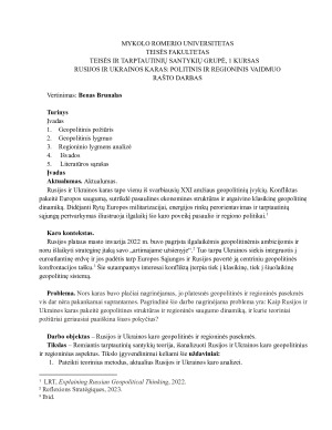  RUSIJOS IR UKRAINOS KARAS: POLITINIS IR REGIONINIS VAIDMUO