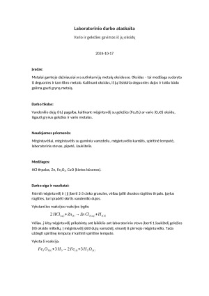 Vario ir geležies gavimas iš jų oksidų