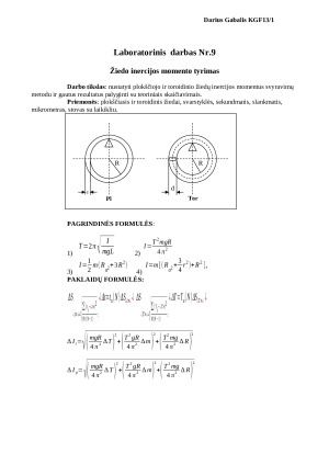 Žiedo inercijos momento tyrimas. Paveikslėlis 1