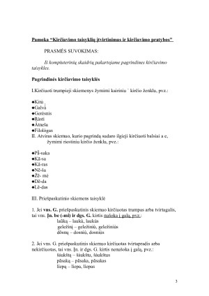 KIRČIAVIMO TAISYKLIŲ ĮTVIRTINIMAS IR KIRČIAVIMO PRATYBOS. Pamokos planas 10 kl. Paveikslėlis 3