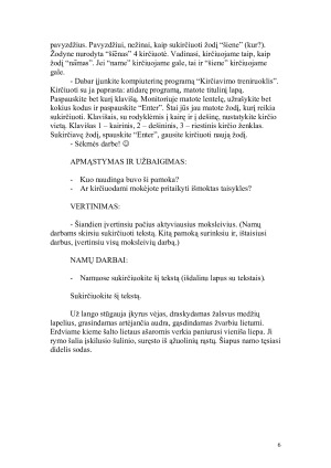 KIRČIAVIMO TAISYKLIŲ ĮTVIRTINIMAS IR KIRČIAVIMO PRATYBOS. Pamokos planas 10 kl. Paveikslėlis 6