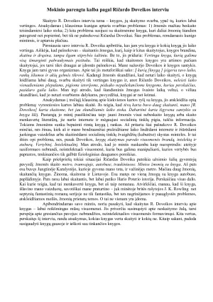 Parašytas kalbėjimas apie Ričardo Doveikos interviu