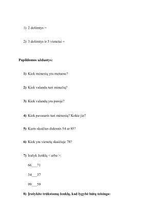 Papildomos užduotys 2 klasei. Paveikslėlis 2