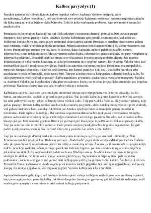 11 kl kalbėjimo pavyzdys. Parašytas kalbėjimas