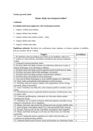 Testas. Koks tavo karjeros kelias?