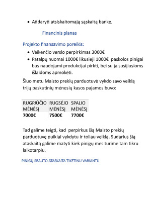 Maisto prekių parduotuvė. Verslo planas. Paveikslėlis 3