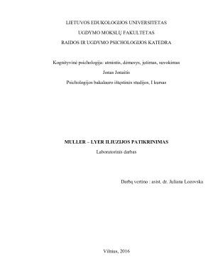 MULLER – LYER ILIUZIJOS PATIKRINIMAS