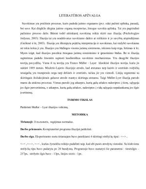 MULLER – LYER ILIUZIJOS PATIKRINIMAS. Paveikslėlis 2