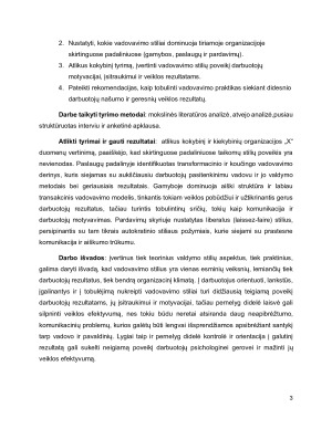 VALDYMO STILIŲ POVEIKIS DARBUOTOJŲ REZULTATAMS ĮMONĖJE „X”. Paveikslėlis 3