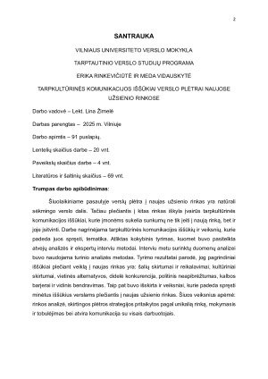 TARPKULTŪRINĖS KOMUNIKACIJOS IŠŠŪKIAI VERSLO PLĖTRAI NAUJOSE UŽSIENIO RINKOSE. Paveikslėlis 2