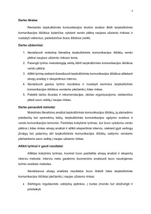 TARPKULTŪRINĖS KOMUNIKACIJOS IŠŠŪKIAI VERSLO PLĖTRAI NAUJOSE UŽSIENIO RINKOSE. Paveikslėlis 3