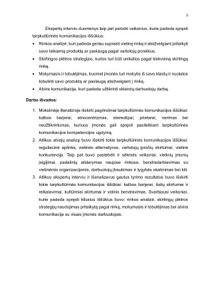 TARPKULTŪRINĖS KOMUNIKACIJOS IŠŠŪKIAI VERSLO PLĖTRAI NAUJOSE UŽSIENIO RINKOSE. Paveikslėlis 5