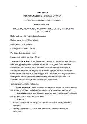 SOCIALINIŲ ATSAKOMYBIŲ INICIATYVŲ ĮTAKA TALENTŲ PRITRAUKIMO STRATEGIJOMS. Paveikslėlis 2