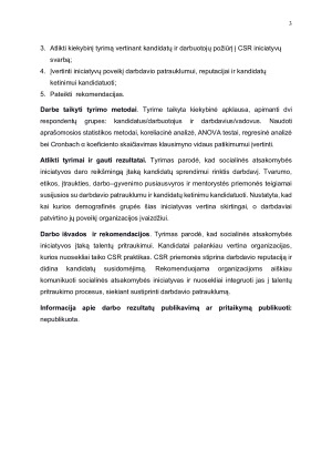 SOCIALINIŲ ATSAKOMYBIŲ INICIATYVŲ ĮTAKA TALENTŲ PRITRAUKIMO STRATEGIJOMS. Paveikslėlis 3
