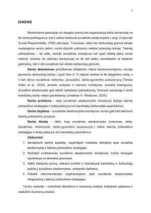 SOCIALINIŲ ATSAKOMYBIŲ INICIATYVŲ ĮTAKA TALENTŲ PRITRAUKIMO STRATEGIJOMS. Paveikslėlis 8