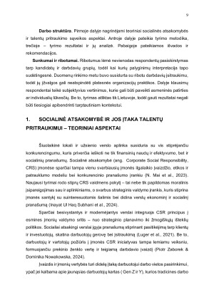 SOCIALINIŲ ATSAKOMYBIŲ INICIATYVŲ ĮTAKA TALENTŲ PRITRAUKIMO STRATEGIJOMS. Paveikslėlis 9