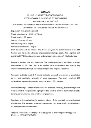 Strateginis žmogiškųjų išteklių valdymas kaip HR funkcija prisideda prie verslo tikslų įgyvendinimo. Paveikslėlis 3