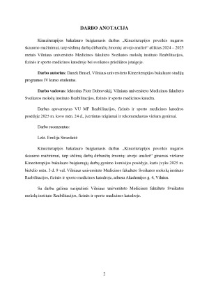 Kineziterapijos poveikis nugaros skausmo mažinimui, tarp sėdimą darbą dirbančių žmonių atvejo analizė. Paveikslėlis 2