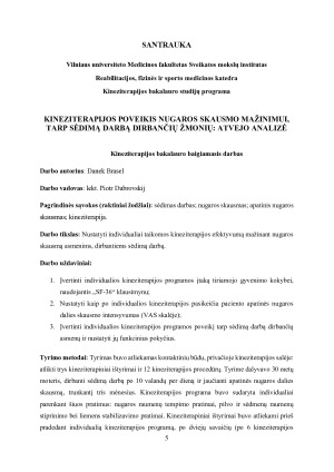 Kineziterapijos poveikis nugaros skausmo mažinimui, tarp sėdimą darbą dirbančių žmonių atvejo analizė. Paveikslėlis 5