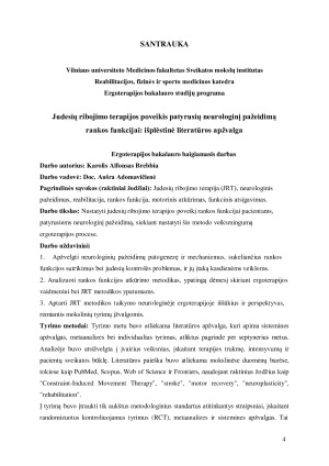 Judesių ribojimo terapijos poveikis patyrusių neurologinį pažeidimą rankos funkcijai - išplėstinė literatūros apžvalga. Paveikslėlis 5