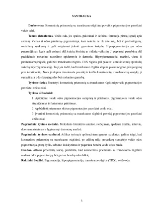 KOSMETINIŲ PRIEMONIŲ SU TRANEKSAMO RŪGŠTIMI POVEIKIS PIGMENTACIJOS PAVEIKTAI VEIDO ODAI. Paveikslėlis 3