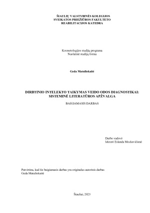 DIRBTINIO INTELEKTO TAIKYMAS VEIDO ODOS DIAGNOSTIKAI - SISTEMINĖ LITERATŪROS APŽVALGA. Paveikslėlis 1