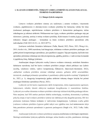 SLAUGYTOJŲ, TEIKIANČIŲ AMBULATORINĖS SLAUGOS PASLAUGAS, LYDERYSTĖS RAIŠKA. Paveikslėlis 9
