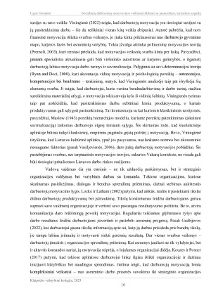 SOCIALINIŲ DARBUOTOJŲ MOTYVACIJOS VEIKSNIAI DIRBANT SU JAUNUOLIAIS TURINČIAIS NEGALIĄ. Paveikslėlis 10