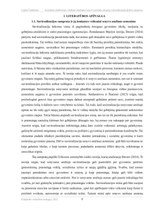 SOCIALINIO DARBUOTOJO VAIDMUO SKATINANT SENYVO AMŽIAUS ASMENŲ SAVIREALIZACIJA GLOBOS NAMUOSE. Paveikslėlis 9