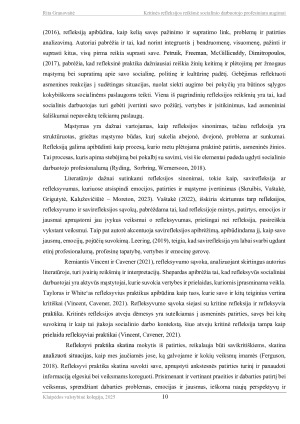 KRITINĖS REFLEKSIJOS REIKŠMĖ SOCIALINIO DARBUOTOJO PROFESINIAM AUGIMUI. Paveikslėlis 10