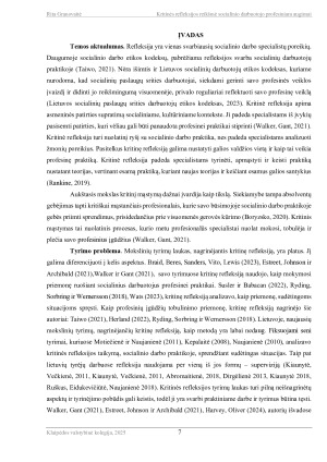 KRITINĖS REFLEKSIJOS REIKŠMĖ SOCIALINIO DARBUOTOJO PROFESINIAM AUGIMUI. Paveikslėlis 7