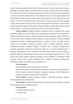 SOCIALINIO DARBUOTOJO DIRBANČIO MOBILIOJOJE KOMANDOJE VAIDMENYS, TEIKIANT PAGALBĄ ŠEIMOMS, PATIRIANČIOMS KRIZĘ. Paveikslėlis 9