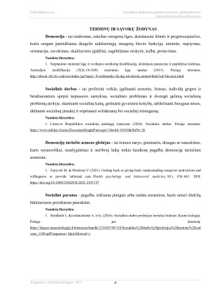 SOCIALINIŲ DARBUOTOJŲ PARAMA ŠEIMOMS, GLOBOJANČIOMS. Paveikslėlis 6