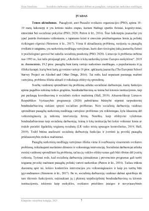 SOCIALINIO DARBUOTOJO VEIKLOS KRYPTYS DIRBANT SU PAAUGLIAIS, VARTOJANČIAIS NARKOTINES MEDŽIAGAS. Paveikslėlis 7