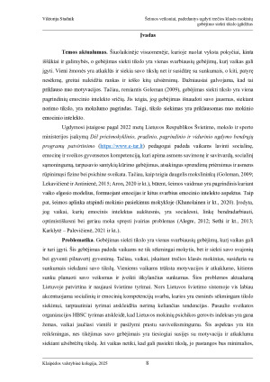 ŠEIMOS VEIKSNIAI, PADEDANTYS UGDYTI TREČIOS KLASĖS MOKINIŲ GEBĖJIMO SIEKTI TIKSLO ĮGŪDŽIUS. Paveikslėlis 8
