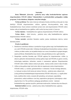 KETVERIŲ – PENKERIŲ METŲ VAIKŲ BENDRADARBIAVIMO UGDYMAS EKSPERIMENTINĖSE STEAM VEIKLOSE. Paveikslėlis 6
