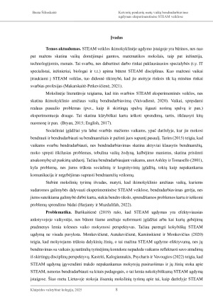 KETVERIŲ – PENKERIŲ METŲ VAIKŲ BENDRADARBIAVIMO UGDYMAS EKSPERIMENTINĖSE STEAM VEIKLOSE. Paveikslėlis 8