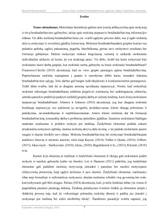 ANTROS KLASĖS MOKINIŲ BENDRADARBIAVIMO UGDYMAS TAIKANT ŽAIDYBINIUS ELEMENTUS. Paveikslėlis 7