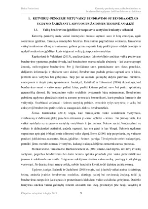 KETVERIŲ–PENKERIŲ METŲ VAIKŲ BENDRAVIMO SU BENDRAAMŽIAIS UGDYMAS ŽAIDŽIANT LAISVUOSIUS ŽAIDIMUS. Paveikslėlis 9