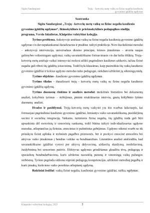 TREJŲ - KETVERIŲ METŲ VAIKŲ SU FIZINE NEGALIA KASDIENIŲ GYVENIMO ĮGŪDŽIŲ UGDYMAS. Paveikslėlis 5