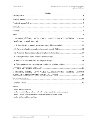 PENKERIŲ–ŠEŠERIŲ METŲ VAIKŲ SAVIREGULIACIJOS GEBĖJIMŲ UGDYMAS ŽAIDŽIANT. Paveikslėlis 2