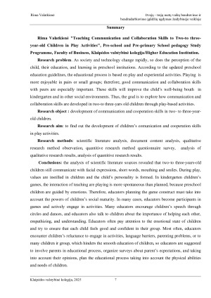 DVEJŲ-TREJŲ METŲ VAIKŲ BENDRAVIMO IR BENDRADARBIAVIMO ĮGŪDŽIŲ UGDYMAS ŽAIDYBINĖJE VEIKLOJE. Paveikslėlis 7