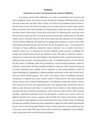 MOTERŲ, TAPUSIŲ PREKYBOS ŽMONĖMIS AUKOMIS, PATIRTYS. Paveikslėlis 3