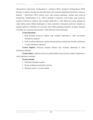 POZITYVAUS SANTYKIO KŪRIMAS TARP SOCIALINIO DARBUOTOJO IR VAIKO ŠEIMINIUOSE NAMUOSE. Paveikslėlis 10