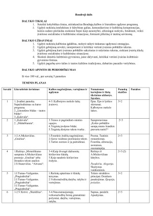 Teminis pamokų planas