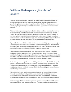 Hamletas analizė